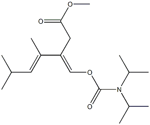 (3E,4E)-3-[[(Diisopropylamino)carbonyloxy]methylene]-4,6-dimethyl-4-heptenoic acid methyl ester Struktur