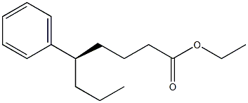 [R,(-)]-5-フェニルオクタン酸エチル 化学構造式