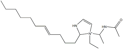 1-[1-(アセチルアミノ)エチル]-1-エチル-2-(4-ウンデセニル)-4-イミダゾリン-1-イウム 化学構造式