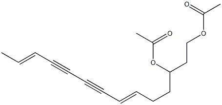 Diacetic acid (6E,12E)-6,12-tetradecadiene-8,10-diyne-1,3-diyl ester Struktur