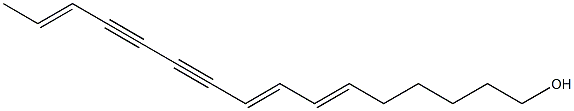 (6E,8E,14E)-6,8,14-ヘキサデカトリエン-10,12-ジイン-1-オール 化学構造式