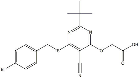 [2-tert-Butyl-5-cyano-6-(4-bromobenzylthio)-4-pyrimidinyloxy]acetic acid Struktur