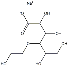 2,3,5,6-Tetrahydroxy-4-(2-hydroxyethoxy)hexanoic acid sodium salt Structure
