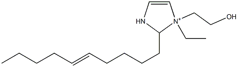 2-(5-デセニル)-1-エチル-1-(2-ヒドロキシエチル)-4-イミダゾリン-1-イウム 化学構造式