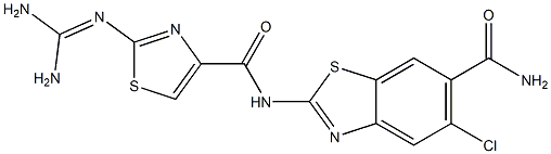 2-(Diaminomethyleneamino)-N-(6-carbamoyl-5-chloro-2-benzothiazolyl)thiazole-4-carboxamide Structure