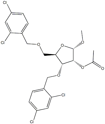 Methyl 2-O-Acetyl-3,5-di-O-(2,4-dichlorobenzyl)- alpha-D-ribofuranoside