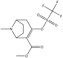 8-Methyl-3-trifluoromethanesulfonyloxy-8-aza-bicyclo[3.2.1]oct- 2-ene-2-carboxylic acid methyl ester Struktur