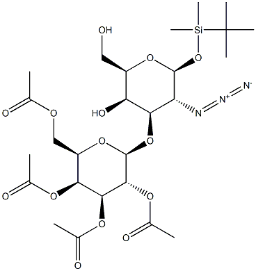 tert. Butyldimethylsilyl-3-O-(2,3,4,6-tetra-O-acetyl-beta-D-galactopyranosyl)-2-azido-2-deoxy-beta-D-galactopyranoside Structure