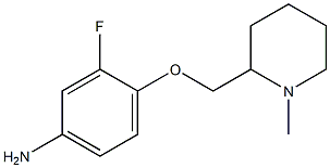 3-Fluoro-4-(1-methyl-piperidin-2-ylmethoxy)-phenylamine 化学構造式