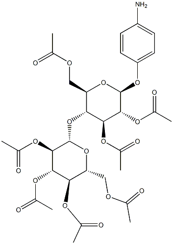 4-AMINOPHENYL 2,3,6-TRI-O-ACETYL-4-O-(2,3,4,6-TETRA-O-ACETYL-BETA-D-GLUCOPYRANOSYL)-BETA-D-GLUCOPYRANOSIDE Struktur