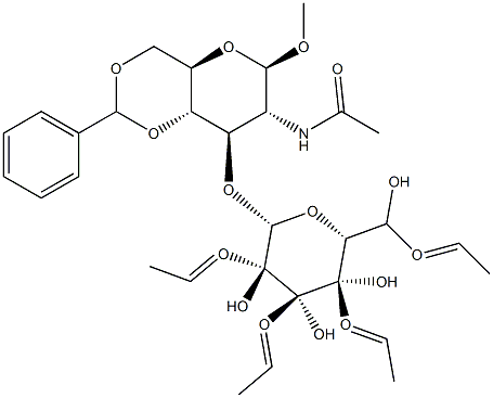 METHYL 2-ACETAMIDO-4,6-O-BENZYLIDENE-3-O-(2,3,4,6-TETRA-O-ACETYL)-BETA-D-GALACTOPYRANOSYL-2-DEOXY-BETA-D-GLUCOPYRANOSIDE Structure
