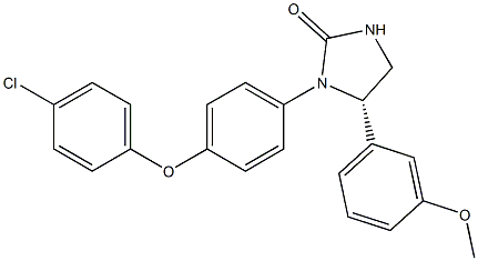 (5S)-1-[4-(4-chlorophenoxy)phenyl]-5-(3-methoxyphenyl)imidazolidin-2-one 结构式