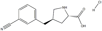 反式-4-(3-氰苄基)-L-脯氨酸盐酸盐,,结构式