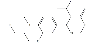 2-{羟基-[4-甲氧基-3-(3-甲氧基丙氧基)-苯基]-甲基}-3-甲基-丁酸甲酯, , 结构式