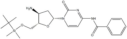 3'-Amino-N4-benzoyl-5'-O-tert-butyldimethylsilyl-2',3'-dideoxycytidine Struktur