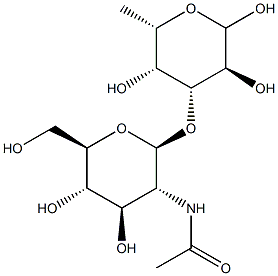 3-O-(2-Acetamido-2-deoxy-b-D-glucopyranosyl)-L-fucopyranose Struktur