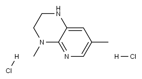 4,7-dimethyl-1H,2H,3H,4H-pyrido[2,3-b]pyrazine dihydrochloride 结构式