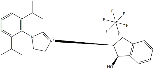 1-(2,6-diisopropylphenyl)-3-((1R,2S)-1-hydroxy-2,3-dihydro-1H-inden-2-yl)-4,5-dihydro-1H-imidazol-3-ium hexafluorophosphate(V) Struktur