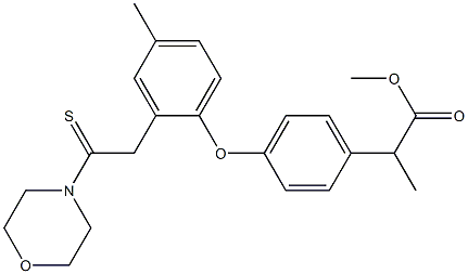 methyl 2-(4-(4-methyl-2-(2-morpholino-2-thioxoethyl)phenoxy)phenyl)propanoate Struktur