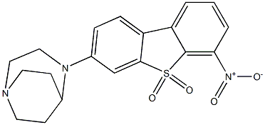 3-(1,4-二氮杂二环[3.2.2]壬烷-4-基)-6-硝基二苯并[B,D]噻吩-5,5-二氧化物, , 结构式
