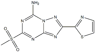 7-Amino-5-(methylsulfonyl)-2-(2-thiazolyl)-[1,2,4]triazolo[1,5-a][1,3,5]triazine Structure