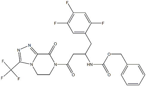 Benzyl (4-Oxo-4-(8-oxo-3-(trifluoromethyl)-5,6-dihydro-[1,2,4]triazolo[4,3-a]pyrazin-7(8H)-yl)-1-(2,4,5-trifluorophenyl)butan-2-yl)carbamate, , 结构式