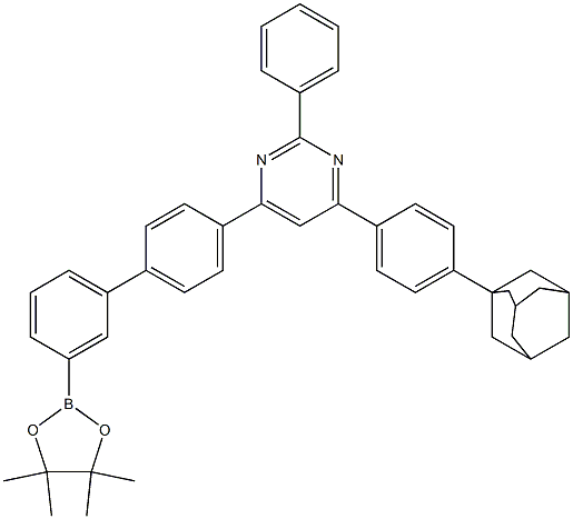 4-(4-((3R,5S)-adamantan-1-yl)phenyl)-2-phenyl-6-(3'-(4,4,5,5-tetramethyl-1,3,2-dioxaborolan-2-yl)-[1,1'-biphenyl]-4-yl)pyrimidine Structure