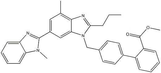 METHYL 4'-[[2-N-PROPYL-4-METHYL-6-(1-METHYLBENZIMIDAZOL-2-YL)-BENZIMIDAZOL-1-YL]METHYL]BIPHENYL-2-CARBOXYLATE Structure