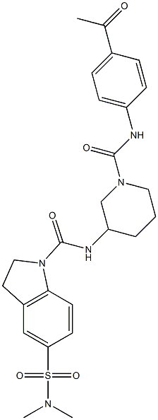 N-(1-([(4-ACETYLPHENYL)AMINO]CARBONYL)PIPERIDIN-3-YL)-5-[(DIMETHYLAMINO)SULFONYL]INDOLINE-1-CARBOXAMIDE|