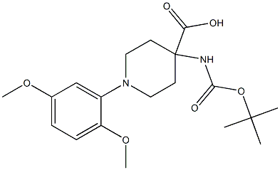 4-(TERT-BUTOXYCARBONYLAMINO)-1-(2,5-DIMETHOXYPHENYL)PIPERIDINE-4-CARBOXYLIC ACID Struktur