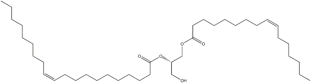 1-(9Z-hexadecenoyl)-2-(11Z-eicosenoyl)-sn-glycerol Structure