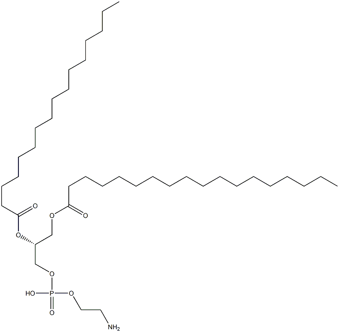 1-octadecanoyl-2-hexadecanoyl-sn-glycero-3-phosphoethanolamine Structure