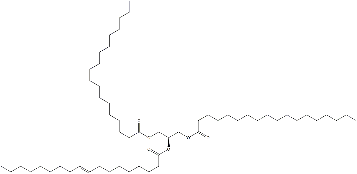 1-octadecanoyl-2,3-di-(9Z-octadecenoyl)-sn-glycerol,,结构式