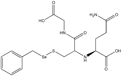 N-(2-(carboxymethyl)amino-2-oxo-1-((((phenylmethyl)seleno)thio)methyl)ethyl)glutamine Struktur