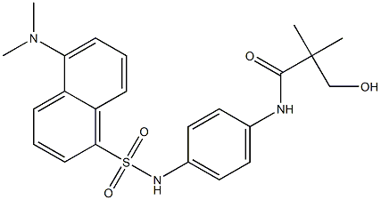 3-hydroxy-2,2-dimethyl-N-(4(((5-(dimethylamino)-1-naphthyl)sulfonyl)amino)phenyl)propanamide