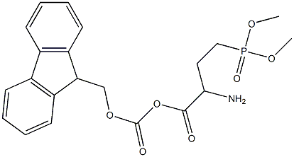 fluorenylmethyloxycarbonyl-4-(dimethylphosphono)-2-aminobutanoic acid,,结构式