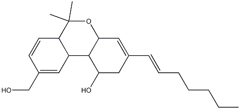3-(1-heptenyl)-hexahydro-9-hydroxymethyl-6,6-dimethyl-6H-dibenzo(b,d)pyran-1-ol 结构式