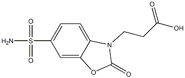 3-[6-(AMINOSULFONYL)-2-OXO-1,3-BENZOXAZOL-3(2H)-YL]PROPANOIC ACID Structure