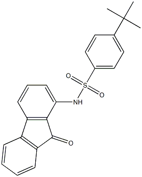 4-(tert-butyl)-N-(9-oxo-9H-fluoren-1-yl)benzenesulfonamide Struktur