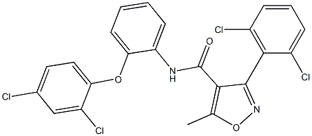 N4-[2-(2,4-dichlorophenoxy)phenyl]-3-(2,6-dichlorophenyl)-5-methylisoxazole-4-carboxamide Struktur