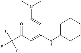 (3E,5E)-4-(cyclohexylamino)-6-(dimethylamino)-1,1,1-trifluoro-3,5-hexadien-2-one Struktur