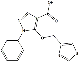1-phenyl-5-(1,3-thiazol-4-ylmethoxy)-1H-pyrazole-4-carboxylic acid Struktur