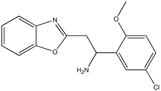 2-(1,3-benzoxazol-2-yl)-1-(5-chloro-2-methoxyphenyl)ethan-1-amine 化学構造式