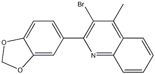 2-(2H-1,3-benzodioxol-5-yl)-3-bromo-4-methylquinoline Struktur