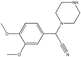 2-(3,4-dimethoxyphenyl)-2-(piperazin-1-yl)acetonitrile Structure