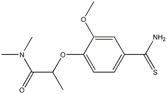 2-(4-carbamothioyl-2-methoxyphenoxy)-N,N-dimethylpropanamide Struktur