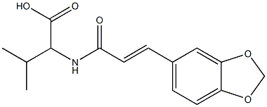2-{[(2E)-3-(1,3-benzodioxol-5-yl)prop-2-enoyl]amino}-3-methylbutanoic acid Structure