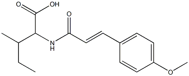 2-{[(2E)-3-(4-methoxyphenyl)prop-2-enoyl]amino}-3-methylpentanoic acid 化学構造式