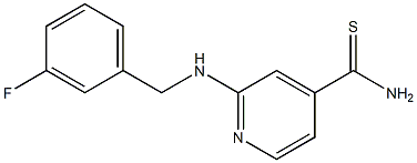 2-{[(3-fluorophenyl)methyl]amino}pyridine-4-carbothioamide Struktur
