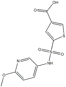 5-[(6-methoxypyridin-3-yl)sulfamoyl]thiophene-3-carboxylic acid Struktur